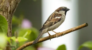house sparrow on branch