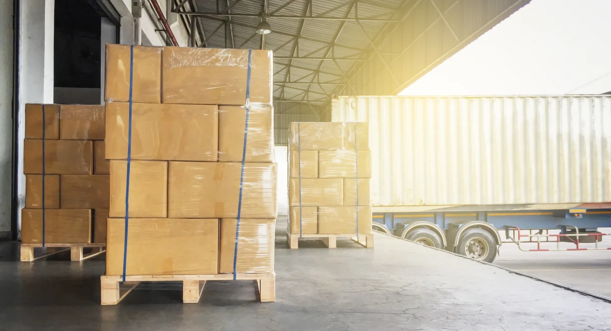 warehouse cargo on pallet
